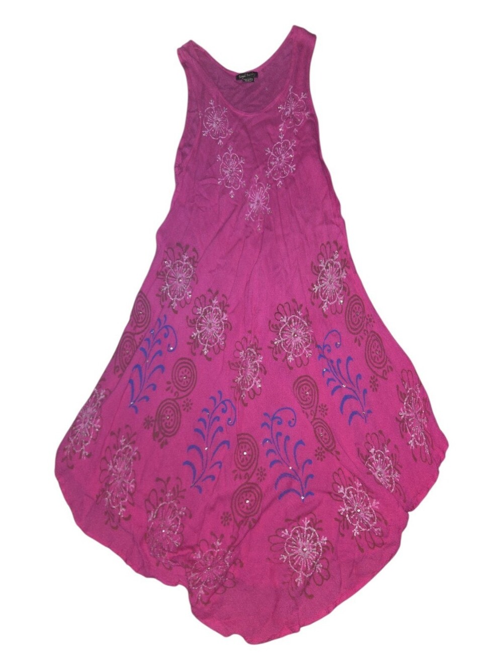 Fuchsia Floral Fress Size Tank Dress
